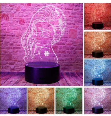 Creative 3D Visualization Lamp Frozen Princess Elsa