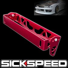 License Plate Tilt Relocation Bracket Front Bumper Billet Mount Holder Red P4