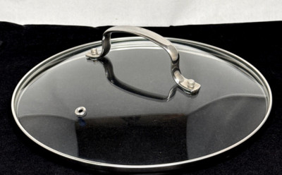 Gotham 9.5” Round Clear Tempered Glass Stainless Steel Rim Vented ...