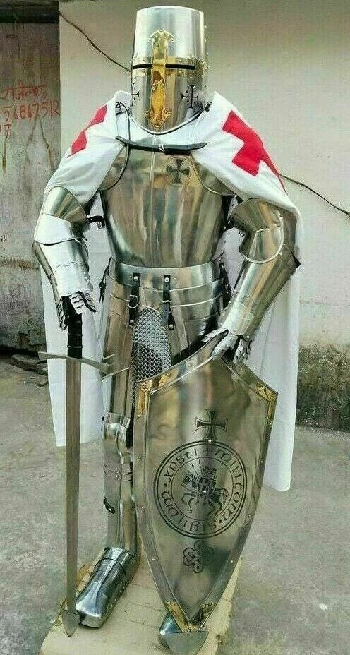 Armadura Medieval Caballero Traje Usable Cruzado Grabado Espartano Batalla Combate Nuevo Foto 2 de 4