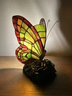 Tiffany Style Night Light Stained Glass Butterfly Vintage 6"W*7"D*9"H