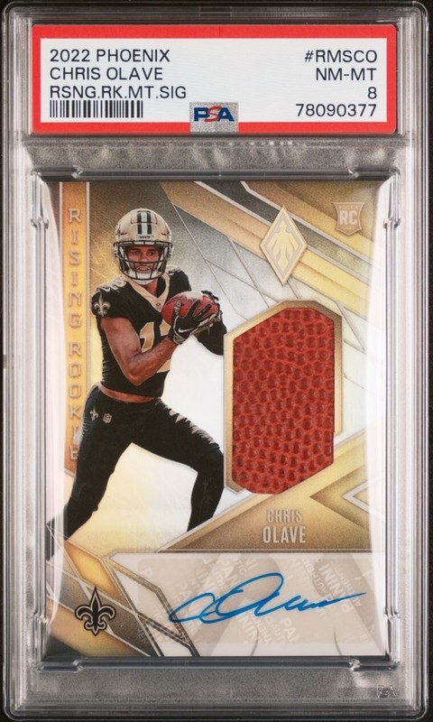 2022 Phoenix Chris Olave #RMSCO 65/149 PSA 8 RC Mat. Auto None Graded Higher
