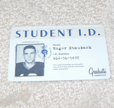 Roger Staubach key card college 1963 football Navy Heisman Trophy Dallas Cowboys