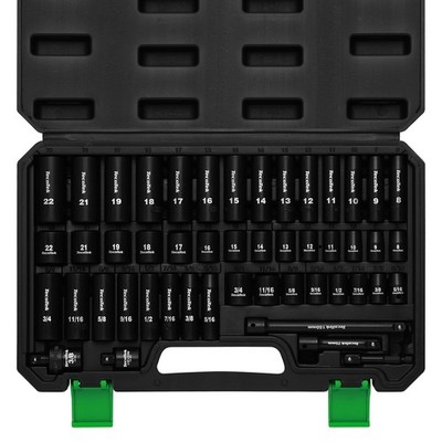 TecoTek 3/8'' Drive Impact Socket Set, 49pcs Set