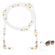 Flower Eyeglass Chains for Women, Crystal Eyeglass Holder Chains for Glass Pink