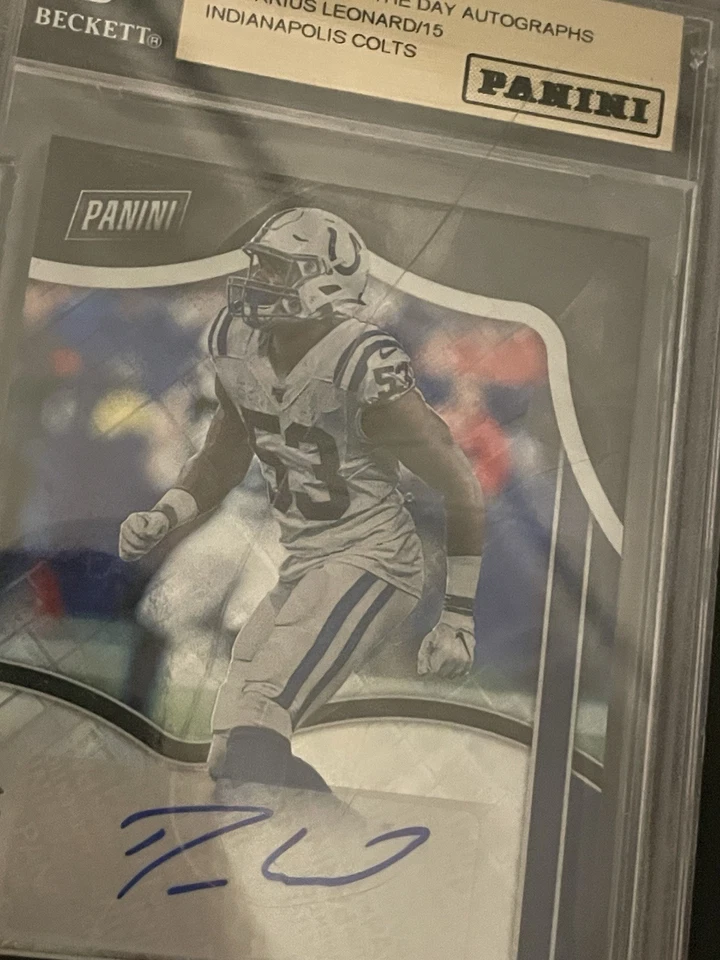 2020 Panini America NFL Player Of The Day Auto Darius Leonard /15- Beckett - Image 4 of 4