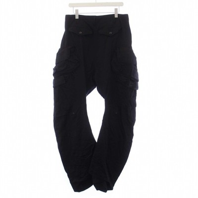 Julius 23AW EDGE SEAM GASMASK WIDE CARGO PANTS 3 L BLACK 837PAM12 