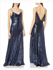 Jenny Yoo Jules Sequin Bridesmaid Dress Size 8 Navy Backless Formal Gown