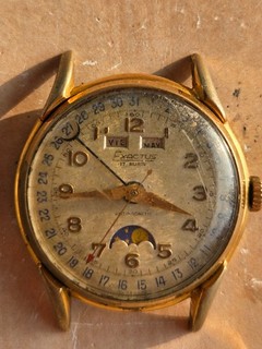 EXACTUS antimagnetic moon phase date vintage mecanic Vénus 206 NR 36mm REPAIR