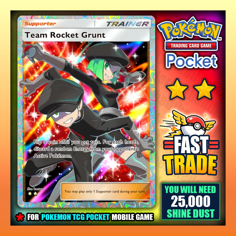Pokemon TCG Pocket - Team Rocket Grunt - English - Trainer Card - Fast Trade ✅