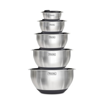 Viking Mixing Bowls Set, 10 Piece Stainless Steel Kitchen Cookware, Non-Slip ...