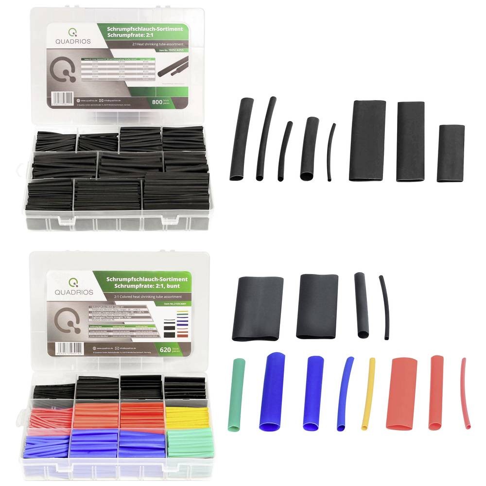 Assortiment gaines thermorétractables Quadrios pour réparer et isoler vos fils électriques