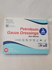 Dynarex Petroleum Gauze Dressing 12ct 3" × 9".  Exp 10/28