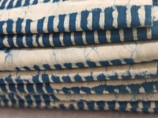 Indigo 5 Yard Indian Hand Block Print Cotton Natural Handmade Art Print Fabric