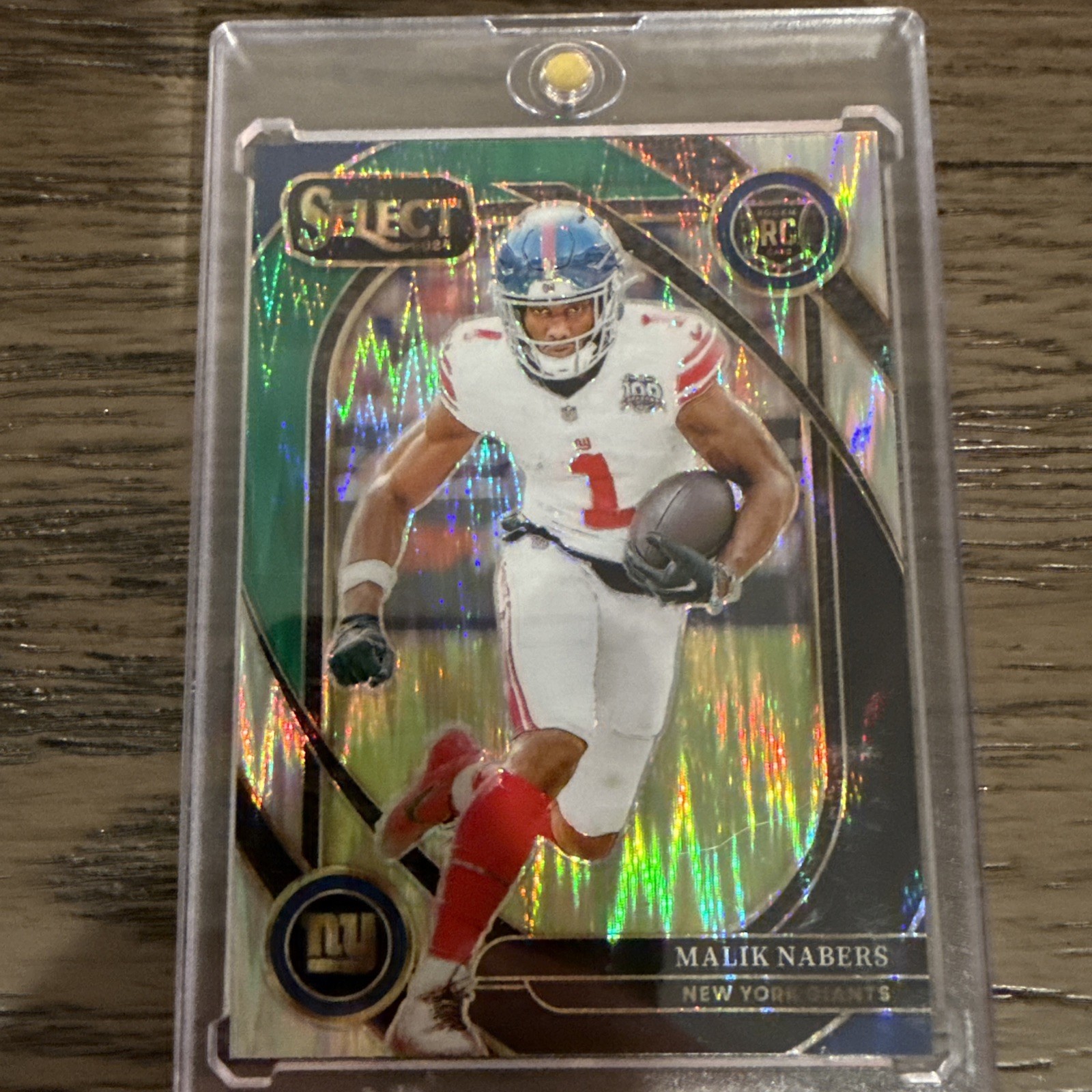 2024 Panini Select - Club Level Malik Nabers #220 Black & Green Shock Prizm (RC)