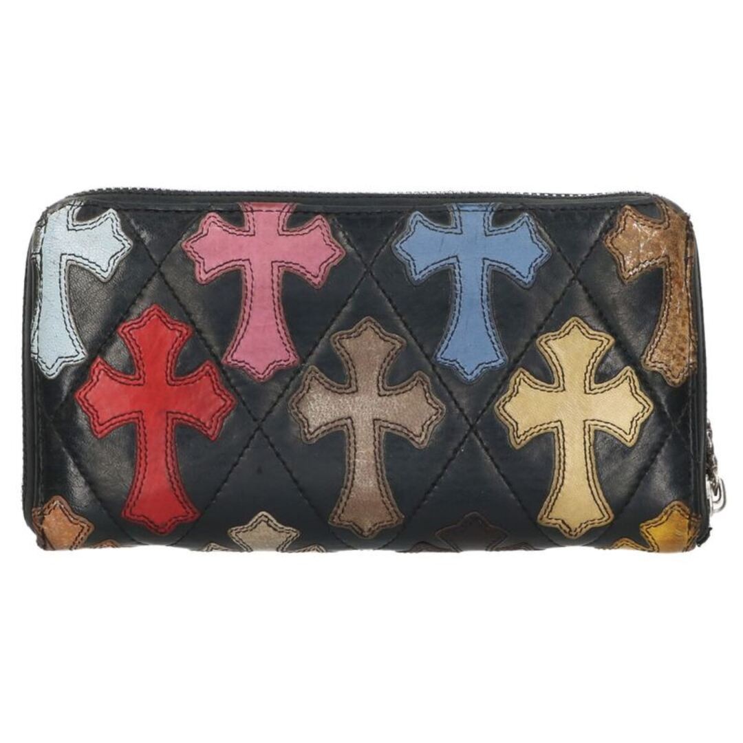 Chrome Hearts REC F Zip Quilted Multi-semetery Cross Leather Wallet Purse Used 1 thumbnail 2