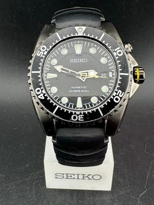 Seiko Kinetic ''BFK'' Men's Black Dial Date Quartz Dive Watch 42mm 5M62-0BL0