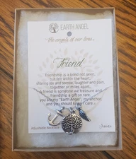 NEW in Box Earth Angel "the angles of our lives" Friend Necklace.  Anchor, Wing