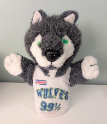 Vintage 1989 80s Minnesota Timberwolves Crunch Mascot Plush Hand Puppet Nestle