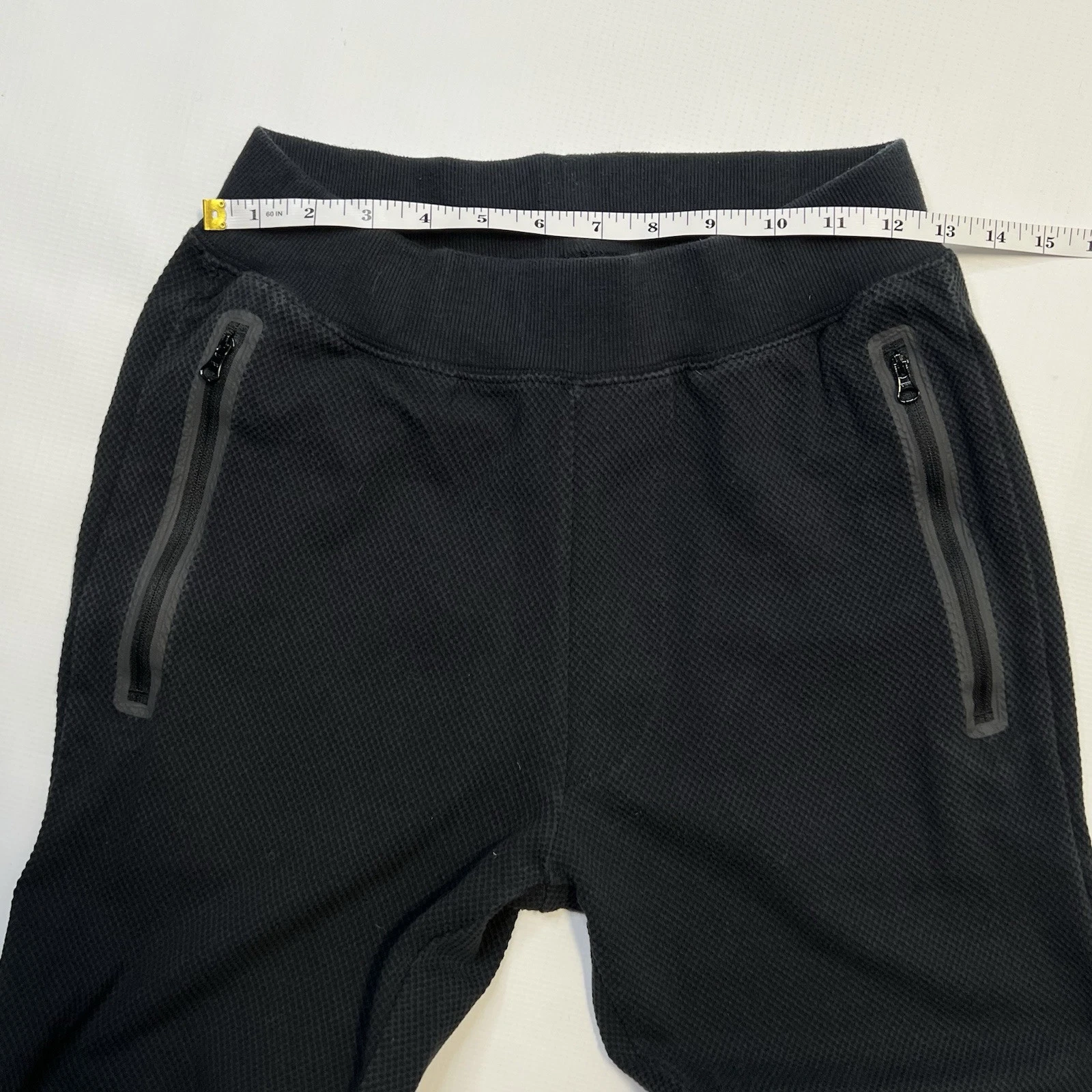 alo-yoga waffle knit high rise tech zippers sweatpants