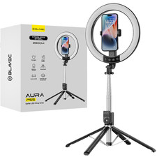 LED Ringlicht mit 230cm Stativ + Selfie Ausl&ouml;ser Ring Light Akku P-55 25 cm