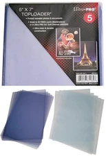 5 Ultra PRO 5x7 Toploaders & 5 Soft Inner Sleeves Rigid Card Photo Storage 81184
