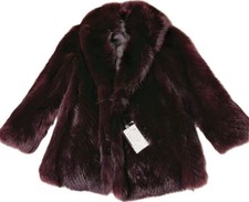 BLUE FOX REAL FUR COAT JACKET BROWN SIZE M FROM JAPAN