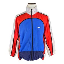 Vintage Nike Windbreaker Jacket Boys L Red Blue White Full Zip Y2K 90s Swoosh