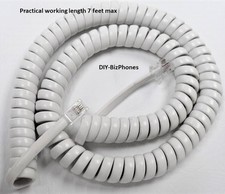 2-Pack Bright White 12Ft Phone Handset Cord Sony N-INC Corded Curly Telephone