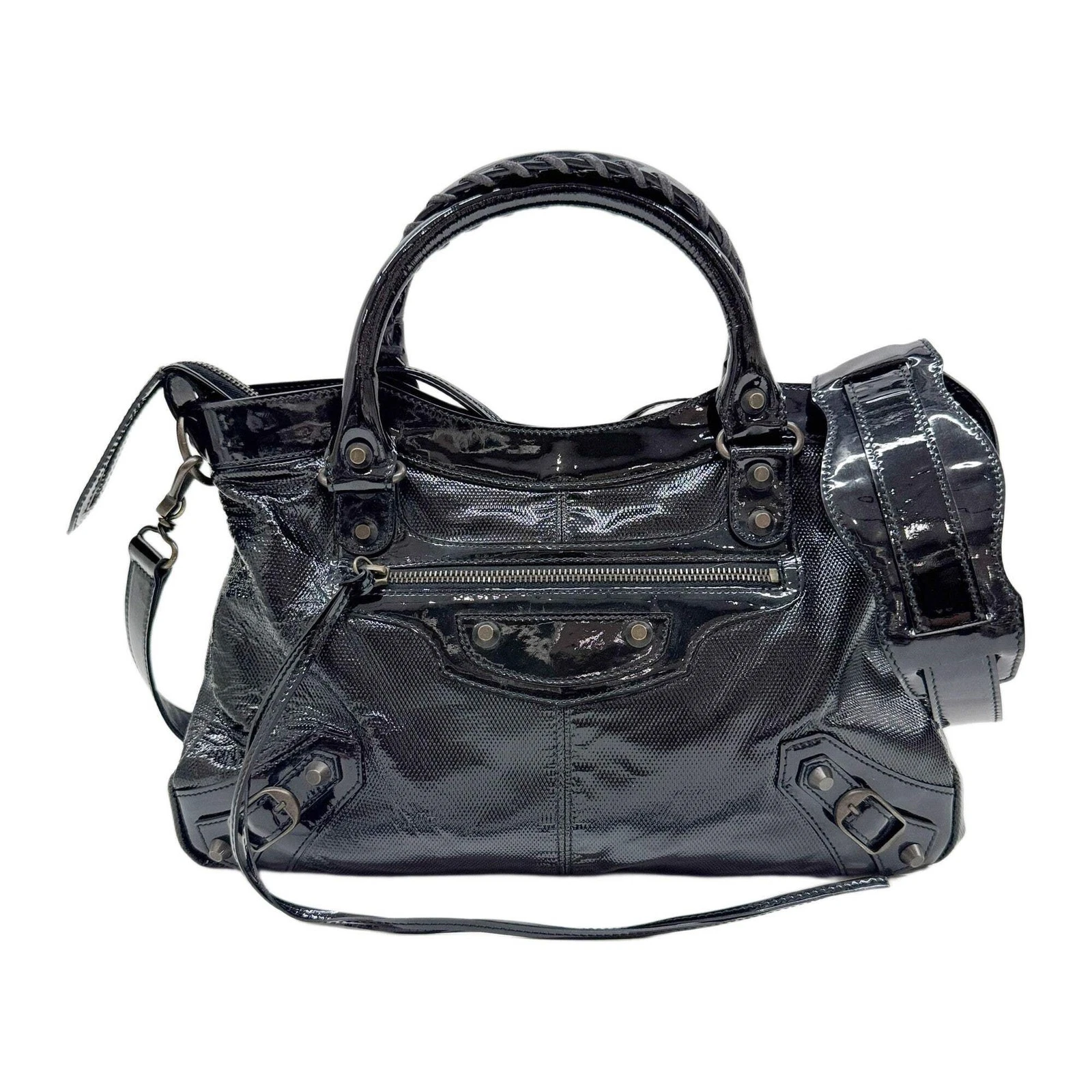 Balenciaga — BALENCIAGA The Town Black Leather Two Way Bag