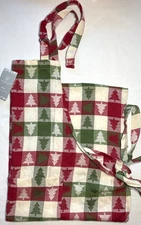 Rachel Ashwell The Farmhouse APRON CHRISTMAS TREERED GREEN NWT