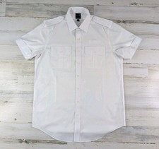 United Brooks Brothers Shirt Mens 17 Reg White Airlines Pilot