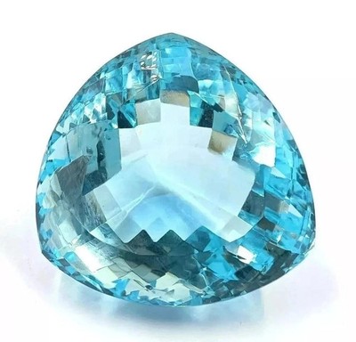Certified 1000 Ct+ Natural Blue Color Swiss Topaz Trillion Loose GemstoneLoose