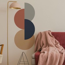 Boho Circle Wall Decals Retro Abstract Wall Art Stickers Living Room Bedroom ...