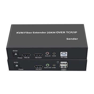 20KM HDMI KVM Extender over SC Fiber Optical Cable Support USB Mouse Keyboard