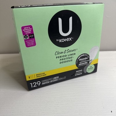 U by Kotex Clean & Secure Panty Liners, Light Absorbency, Regular Length, 129 Ct