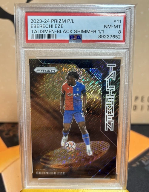 2023-24 EPL Prizm Eberechi Eze Talisman Black Shimmer 1/1 PSA 8
