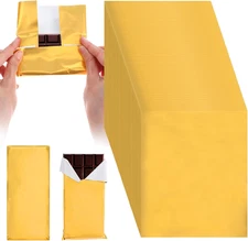 200 Pcs Chocolate Candy Wrappers Aluminum Foil Candy Bar Wrappers with Thick Pap