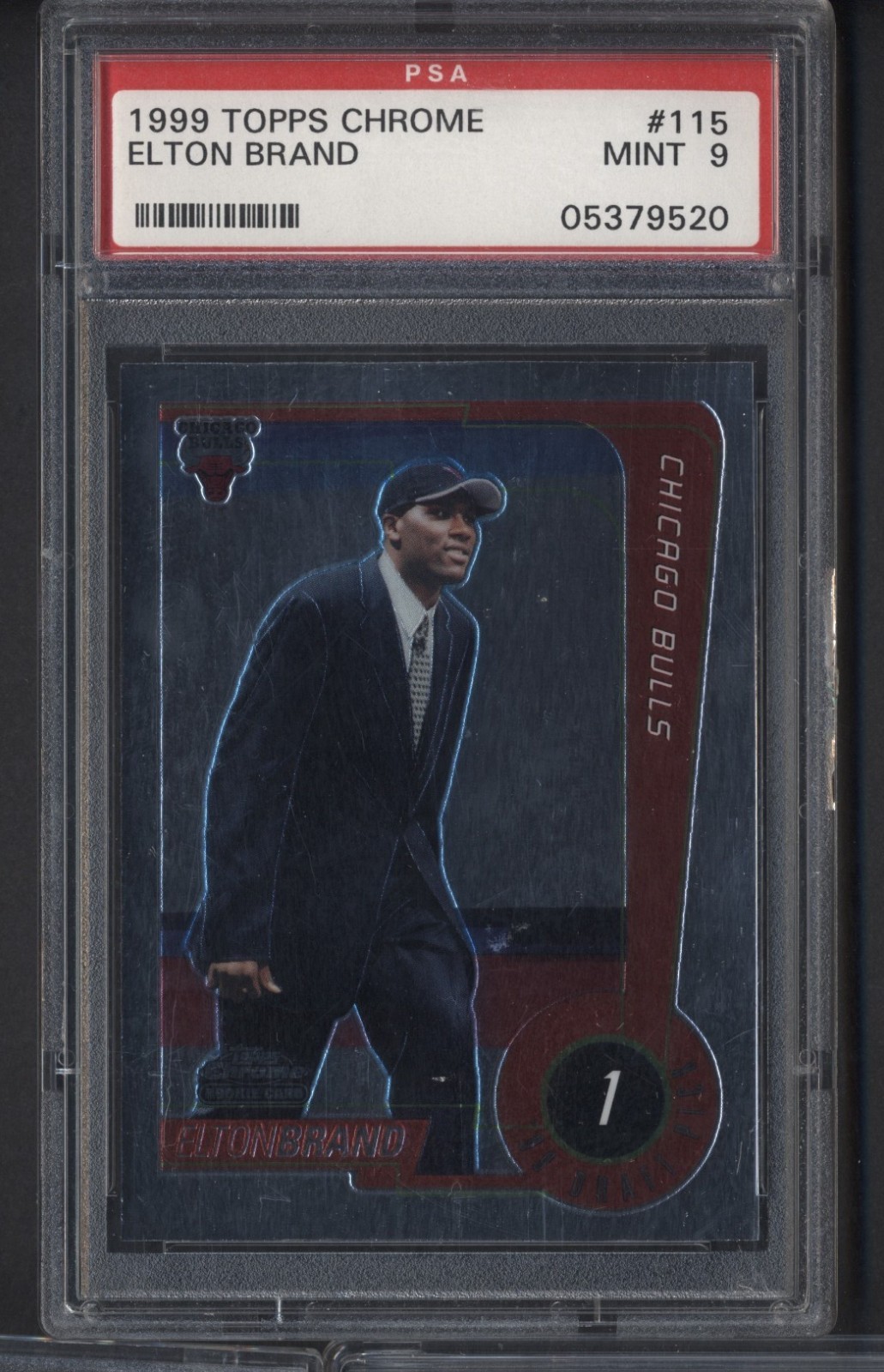 1999-00 Topps Chrome Elton Brand PSA 9 Mint Rookie Card #115 RC Bulls Duke Clipp
