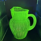 Uranium Depression Glass Anchor Hocking Pretzel Pitcher
