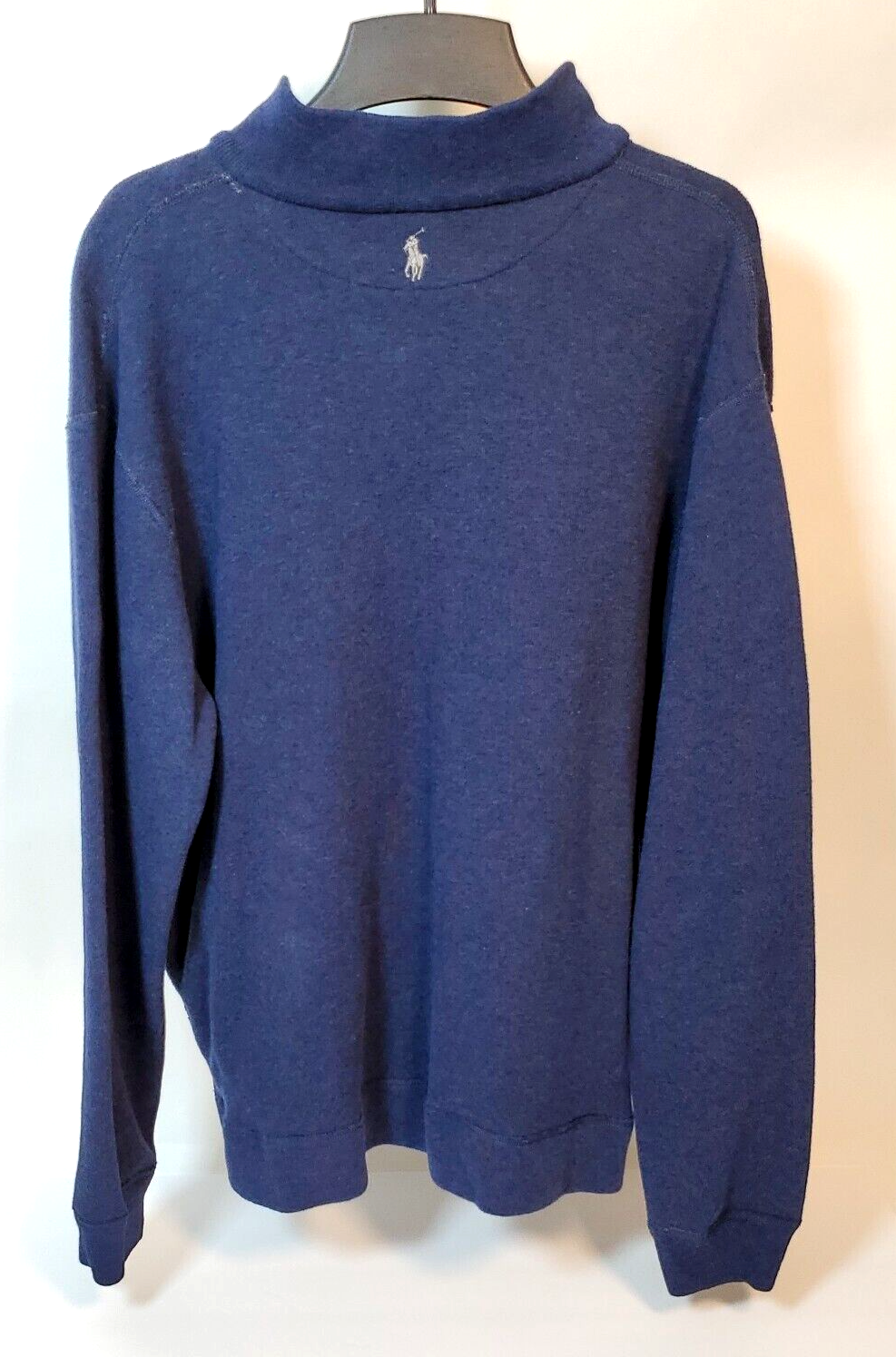 PONY Polo Ralph Lauren uomo reversibile 1 4 zip felpa TG XL blu grigio erica vintage