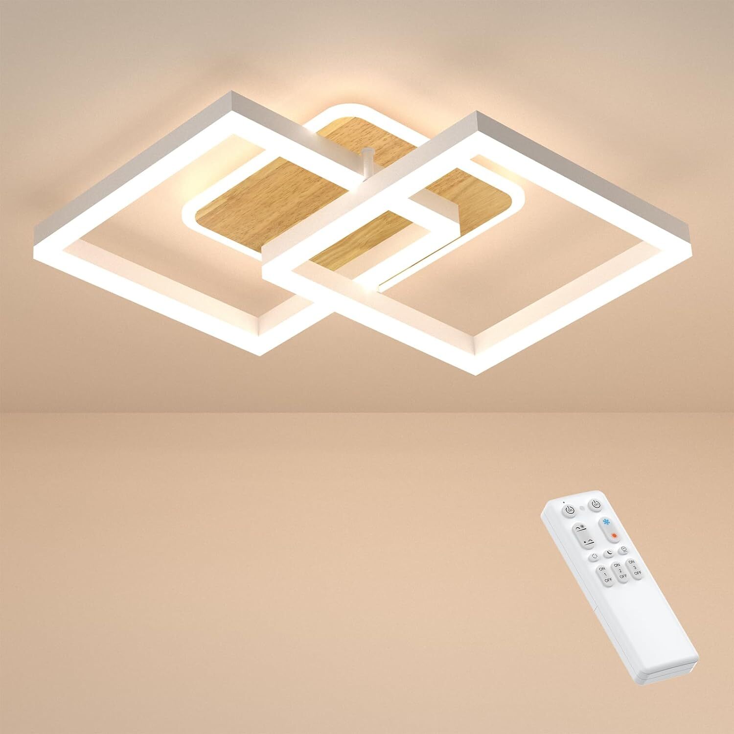 LED Design Deckenleuchte Dimmbar Deckenlampe mit Fernbedienung Wohnzimmer Flur