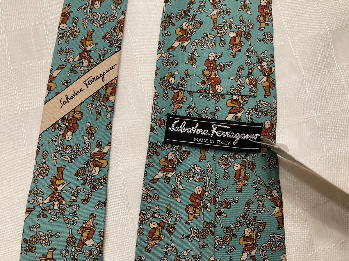Vintage Salvatore Ferragamo Silk Tie Greek Architecture  Salvatore Ferragamo Ancient Orient Silk Tie main image 2