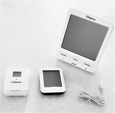 Urageuxy Wireless 4.8'' LCD Hygrometer In/Out Door Temperature and Humidity Gauge