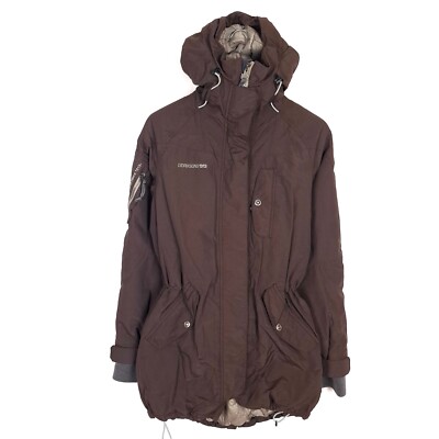 DIDRIKSONS STORM SYSTEM Women's Parka Jacket Size 38 (M) Hooded Insulated Brown