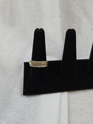 14 Karat Gelbgold Herren Diamant zweireihig strukturiert Ehering Ring lesen 7,76 gr