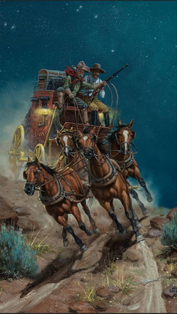 Toile tableaux cowboys far west 50x70 pour ambiance chalet vintage