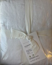1 Pottery Barn Belgian Flax Linen Tufted STANDARD Sham - White - NEW