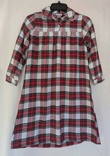 Pottery Barn Kids Girls Sz 8 Holiday Christmas Morgan Plaid Flannel Nightgown