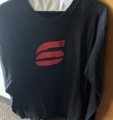 TB12 Shirt MensBlack Rings Long Sleeve Tom Brady Large